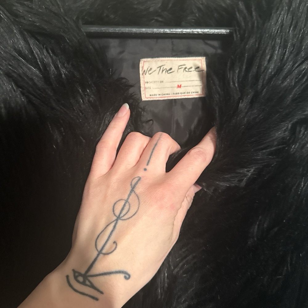 Free People Black Faux Fur Jacket - Picture 2 of 4
